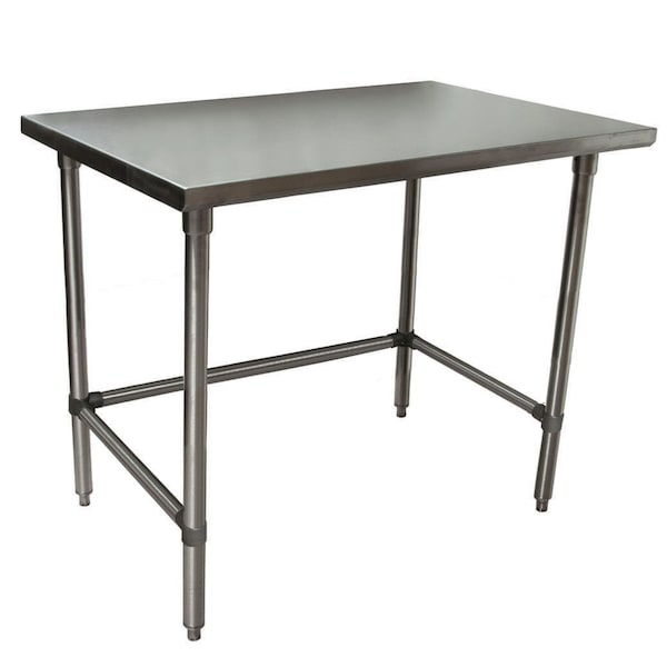 Bk Resources Stainless Steel Work Table With Open Base, Plastic Feet, 48"Wx30"D SVTOB-4830 - main